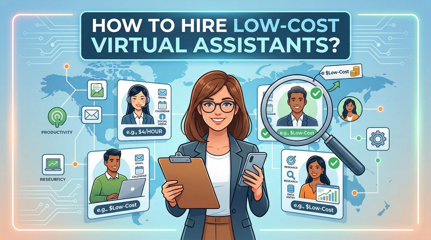 How to Hire Low-Cost Virtual Assistants? Virtual Assistant at $3 Per ...